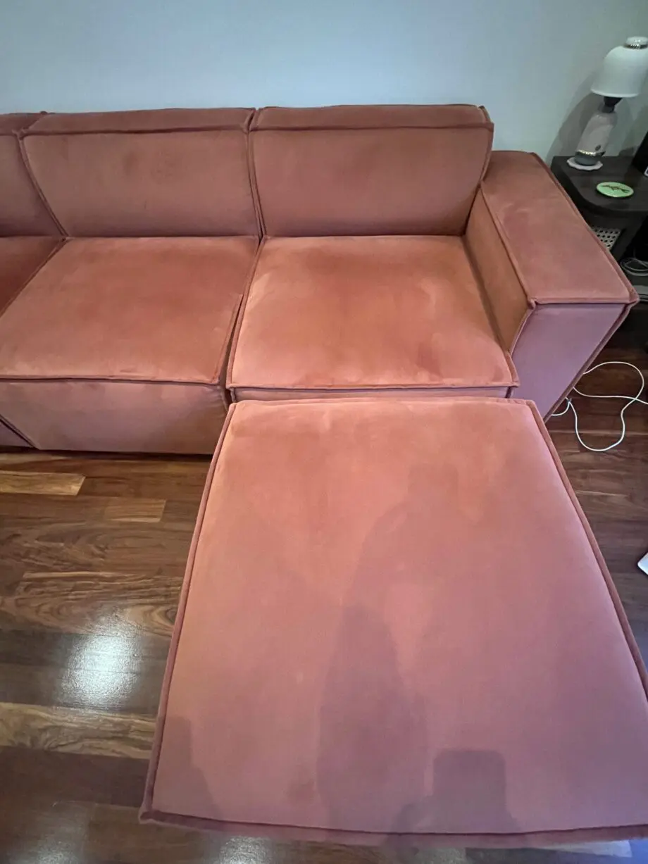 Swyft Model 03 3 Seater Modular Sofa in Velvet, Brick Color