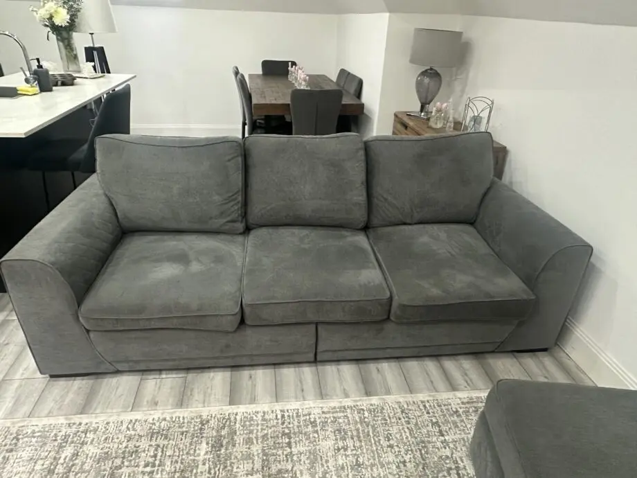 DFS 3 Seater Grey Orka Sofa and Large Storage Footstool