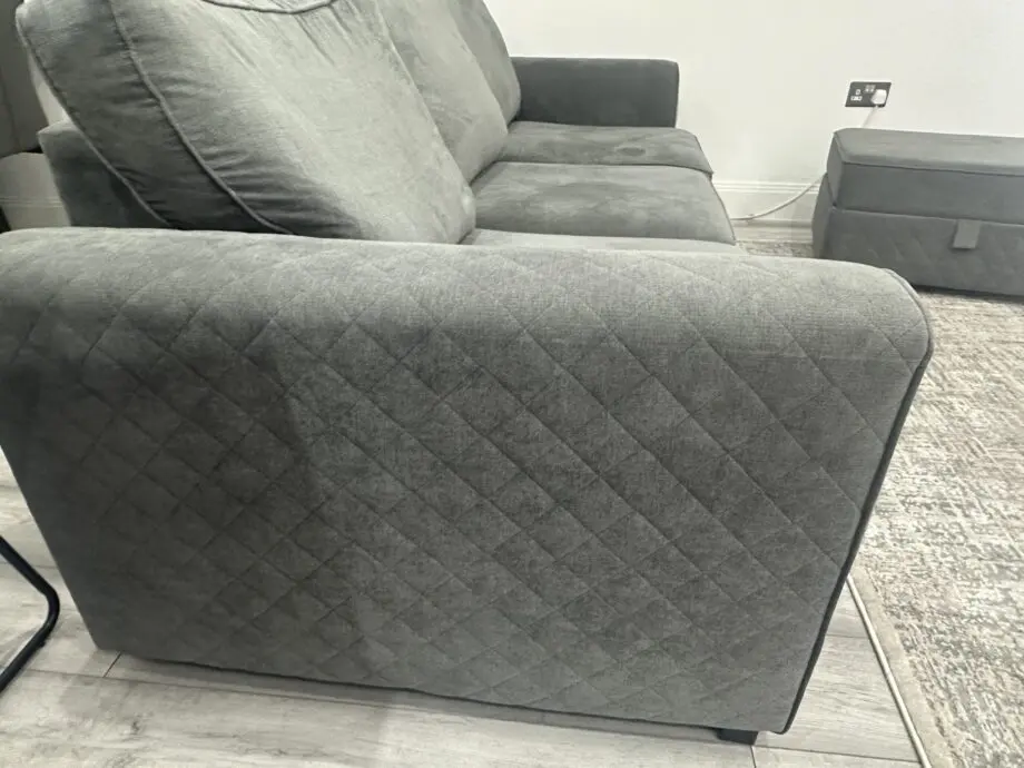 DFS 3 Seater Grey Orka Sofa and Large Storage Footstool