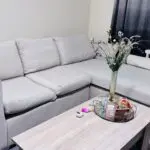 Beige corner sofa