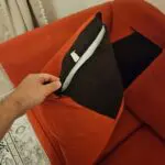 Red, 2 seater Sofa.