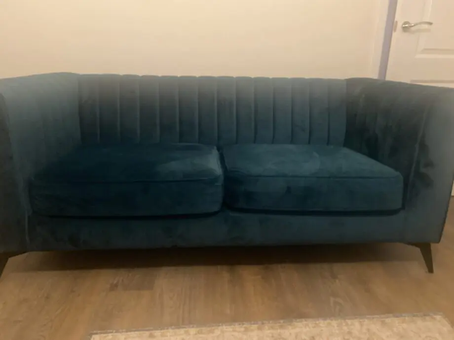 2 seat leather sofa from next and SEATER SOFA IN TURQUOISE VELVET