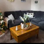 5 seater velour corner sofa