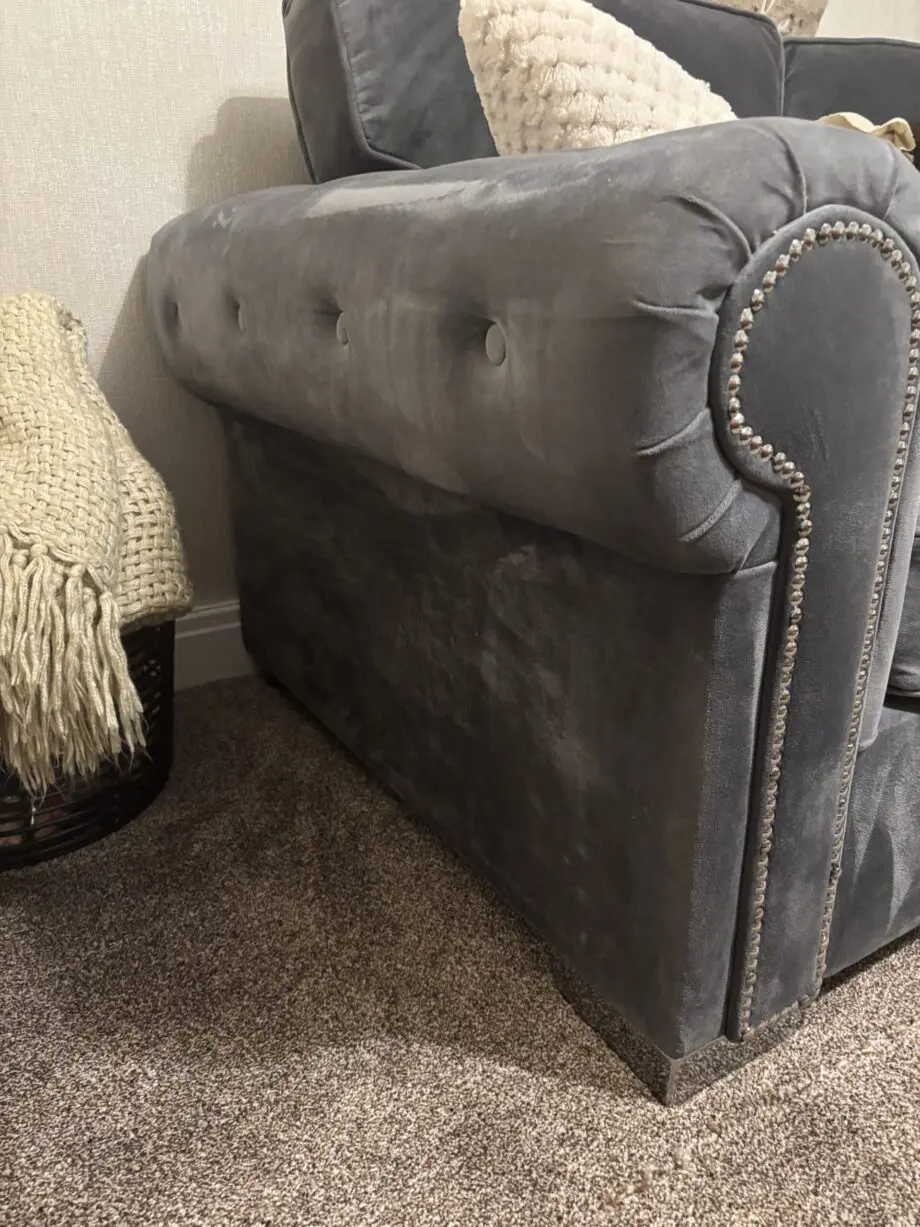 5 seater velour corner sofa