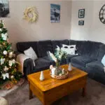 5 seater velour corner sofa
