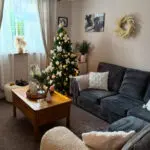 5 seater velour corner sofa