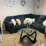 5 seater velour corner sofa