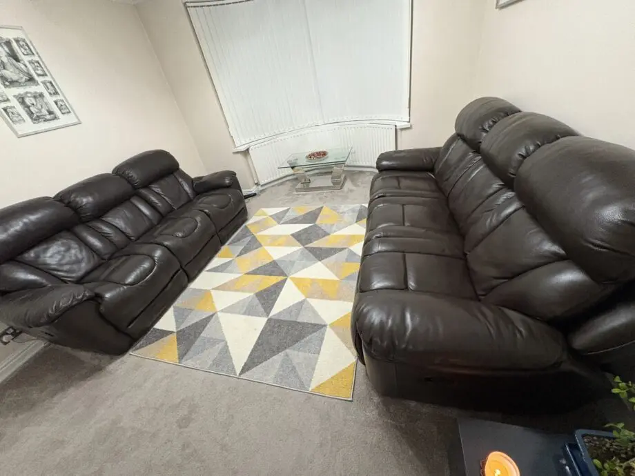 2 Brown DFS recliner sofas