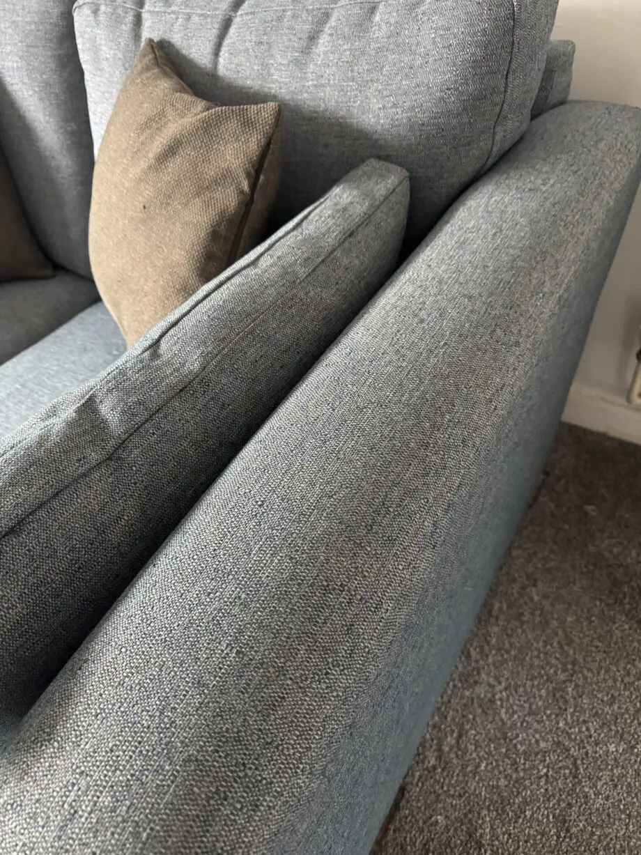 Unused M&S Large 2 seater blue sofa in brand new condition. This is the best quality and best priced sofa on this whole site and is being removed from sale after this final reduction.