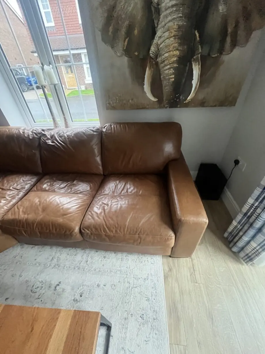 Chestnut soft leather sofa