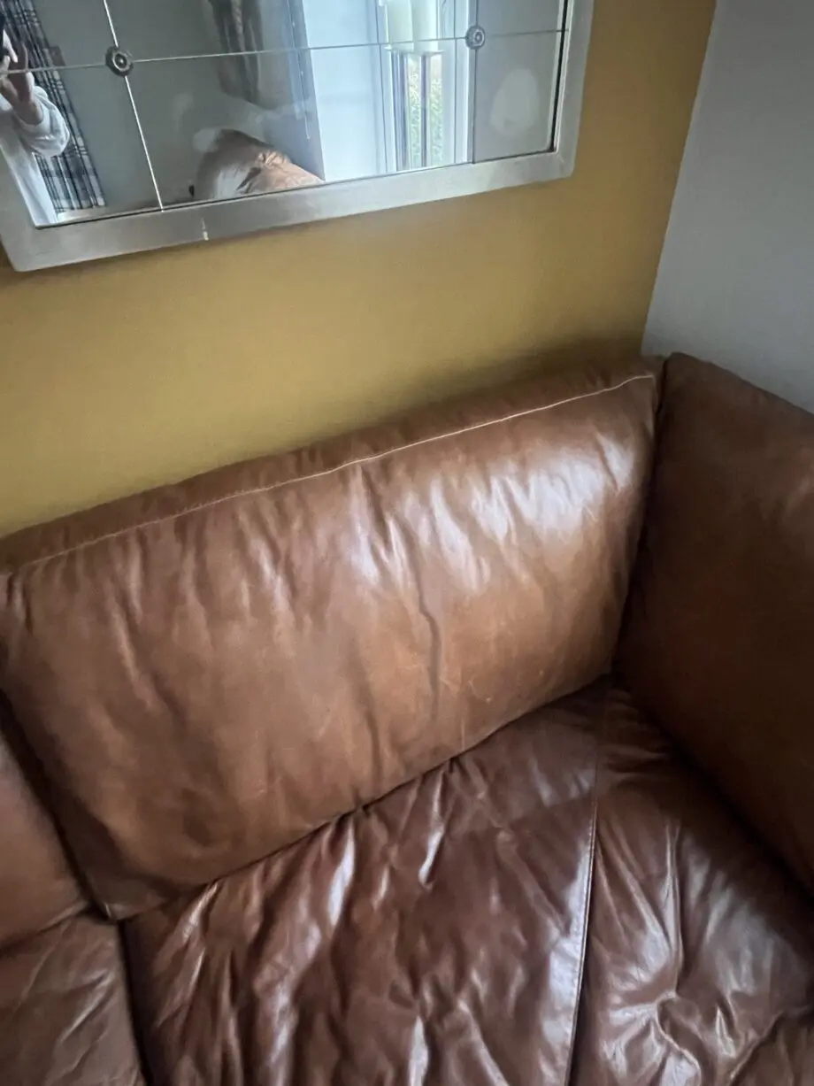 Chestnut soft leather sofa
