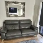 Furniture Village Missouri 3 Seater Leather power recliner Sofa Charcoal Grey