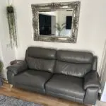 Furniture Village Missouri 3 Seater Leather power recliner Sofa Charcoal Grey