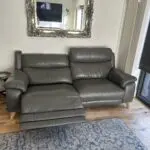 Furniture Village Missouri 3 Seater Leather power recliner Sofa Charcoal Grey