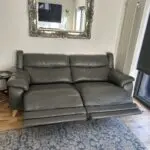 Furniture Village Missouri 3 Seater Leather power recliner Sofa Charcoal Grey