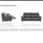 Furniture Village Missouri 3 Seater Leather power recliner Sofa Charcoal Grey