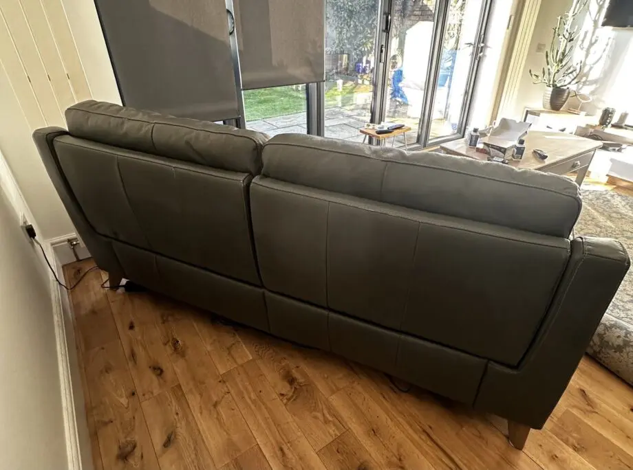 Furniture Village Missouri 3 Seater Leather power recliner Sofa Charcoal Grey