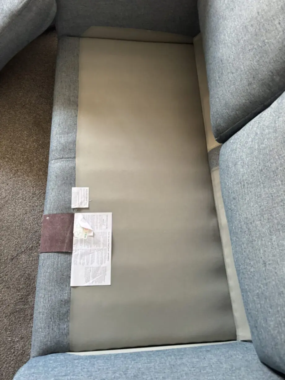 Unused M&S Large 2 seater blue sofa in brand new condition. This is the best quality and best priced sofa on this whole site and is being removed from sale after this final reduction.