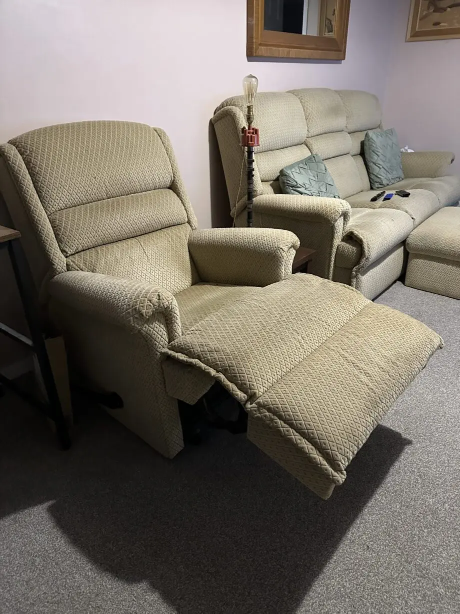 Sherborne Three - Seater Sofa, foot stool & reclining arm chair