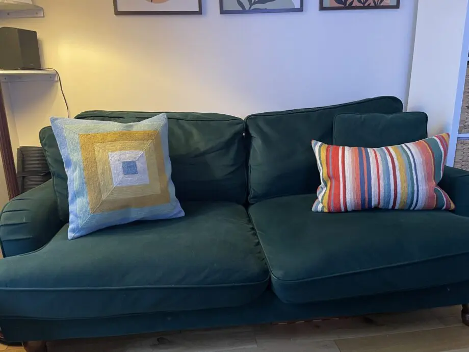 Plush Green Velvet Sofa