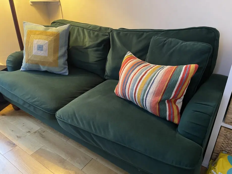 Plush Green Velvet Sofa