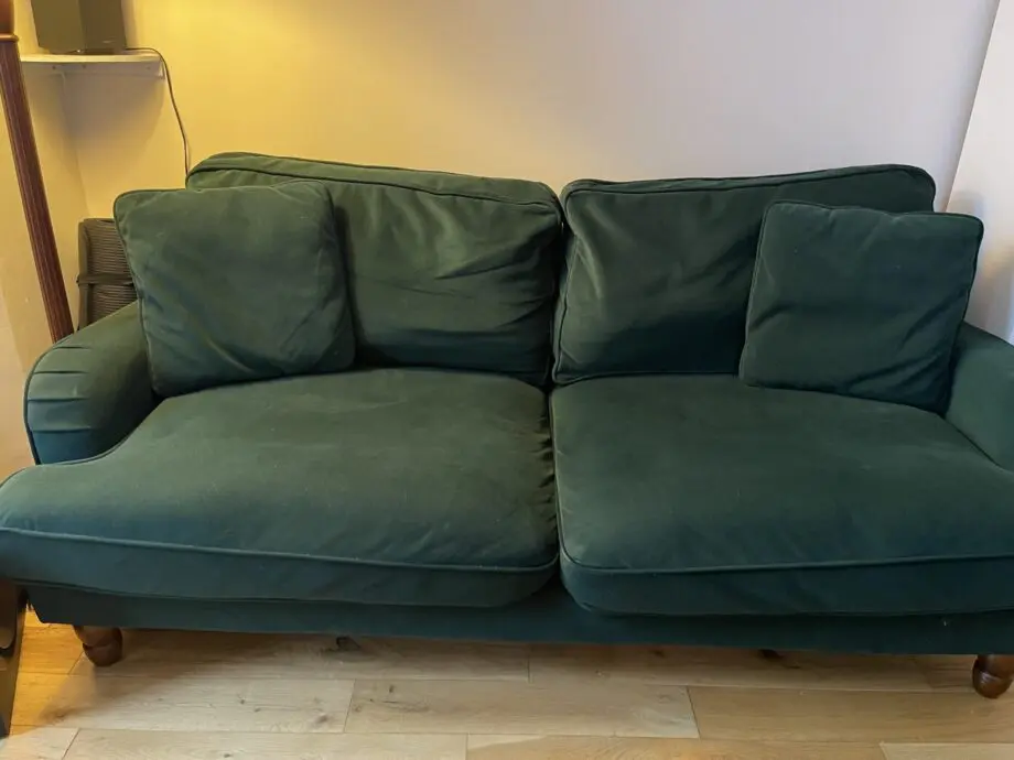 Plush Green Velvet Sofa