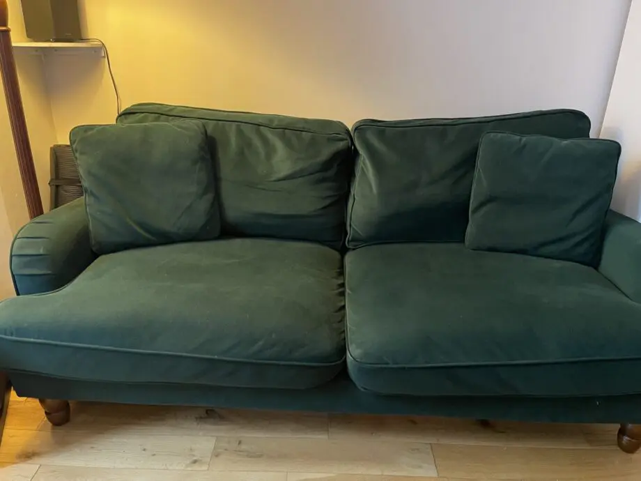Plush Green Velvet Sofa