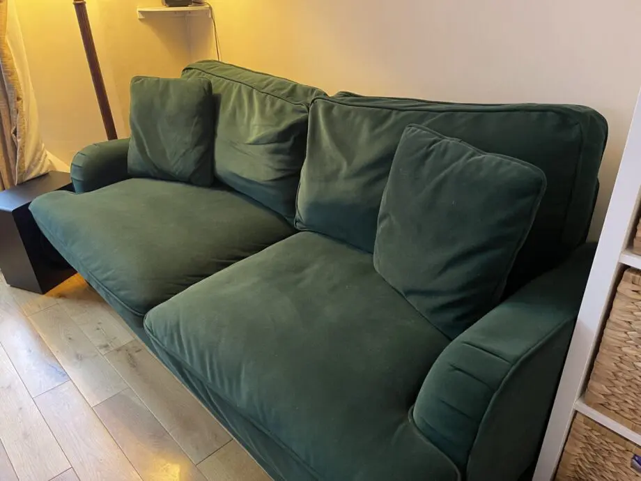 Plush Green Velvet Sofa