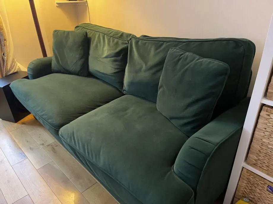 Plush Green Velvet Sofa