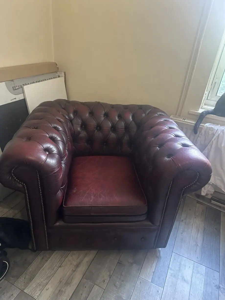 3 piece chesterfield sofa oxblood colour