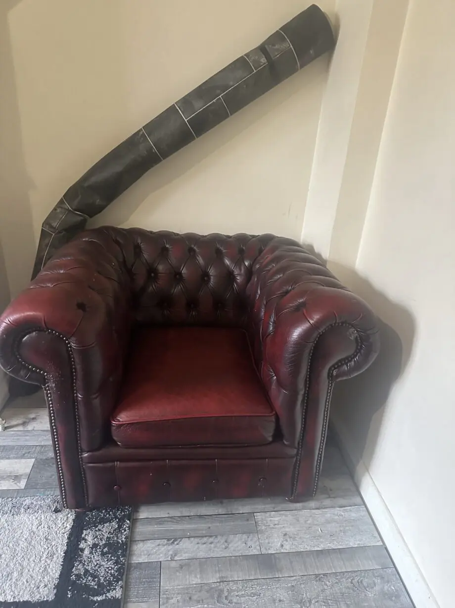 3 piece chesterfield sofa oxblood colour