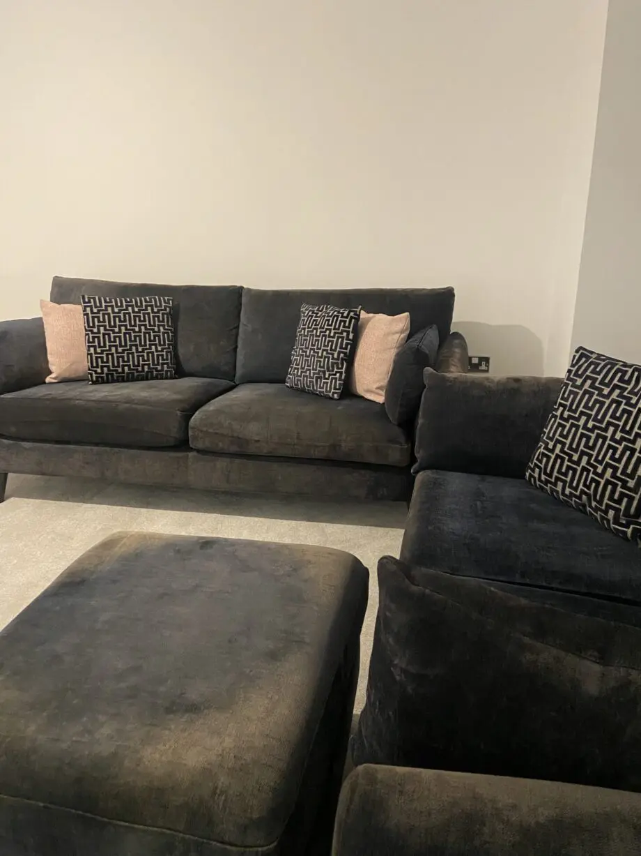 Next Chenille Navy Sofa Suite