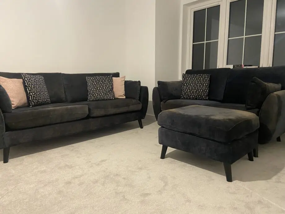 Next Chenille Navy Sofa Suite
