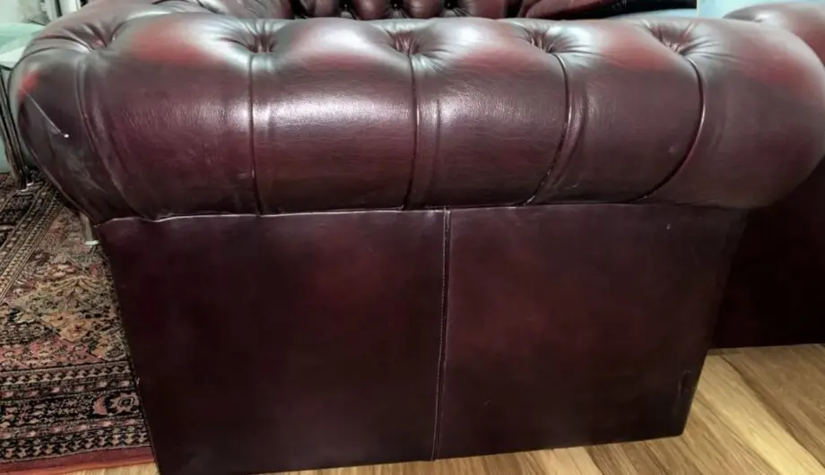 Saxon Chesterfield 2 Seater Leather Sofa - Maroon