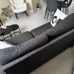 Charcoal two seater sofas