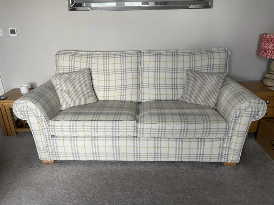 1 three seater Sofa Bed, 1 two seater Sofa, 1 storage footstool