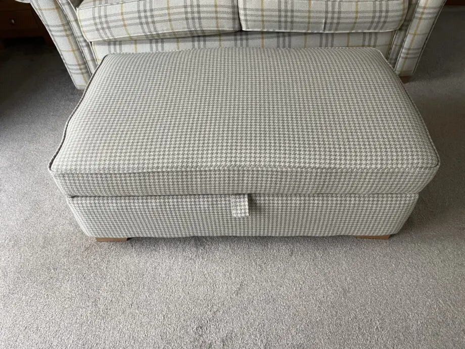 1 three seater Sofa Bed, 1 two seater Sofa, 1 storage footstool