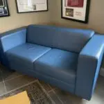 Boss Design 2 seater blue leather sofa