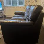 3 seater Brown leather sofa