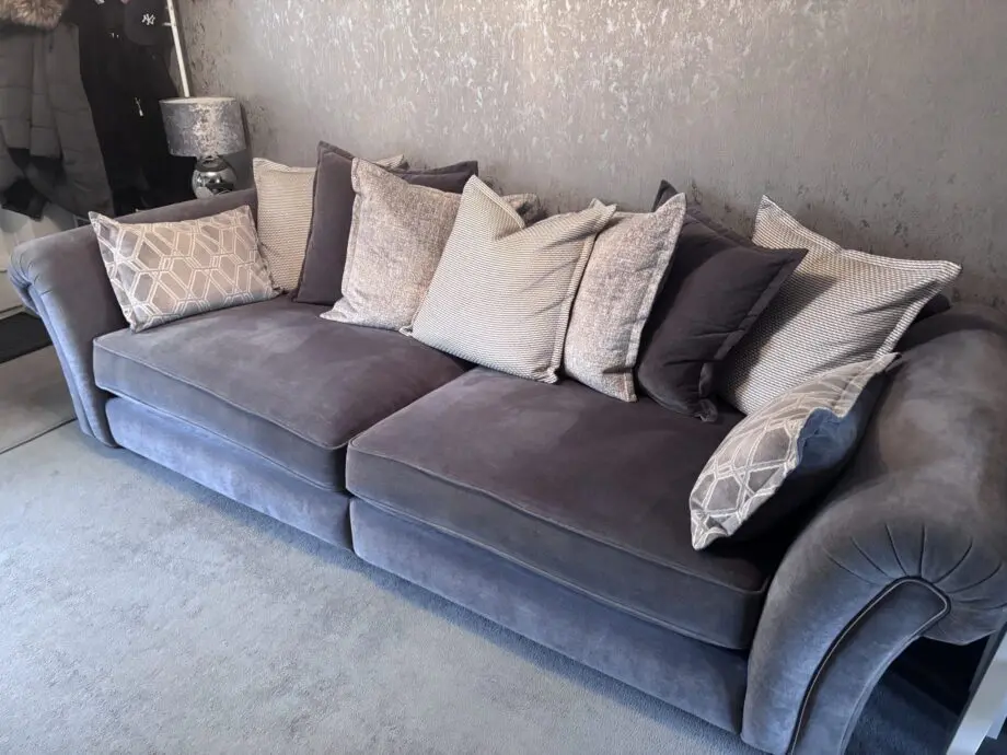 Grey sofa with scatter cushions