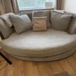 3 seater sofa, cuddle chair and foot stool.