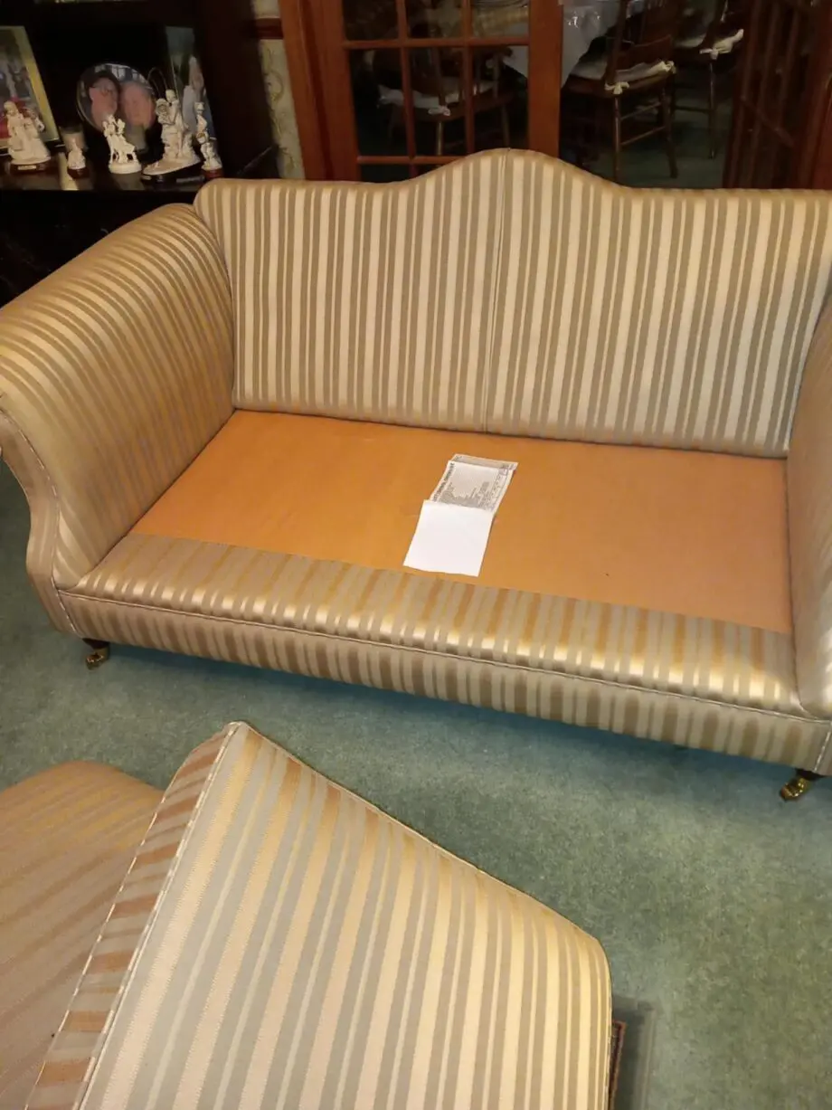 Regency style 2 seater sofa with matching cushions