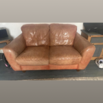 Antique tan settee