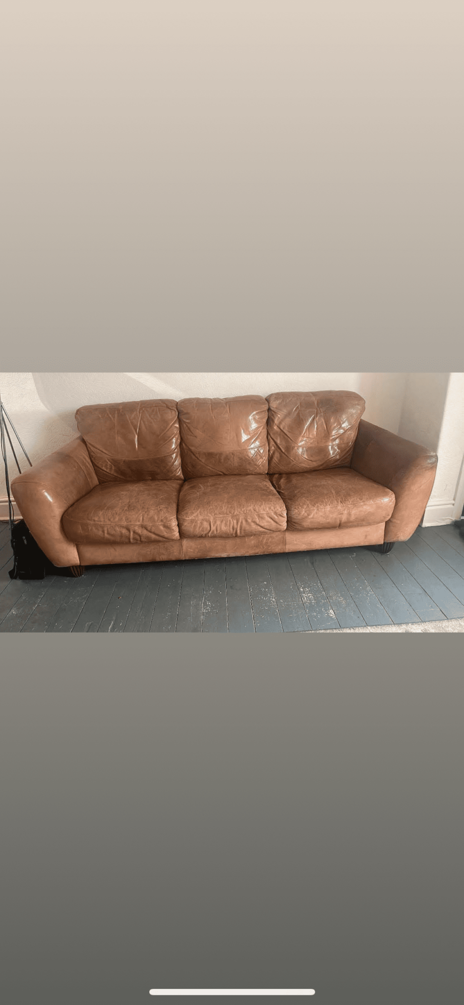 Antique tan settee
