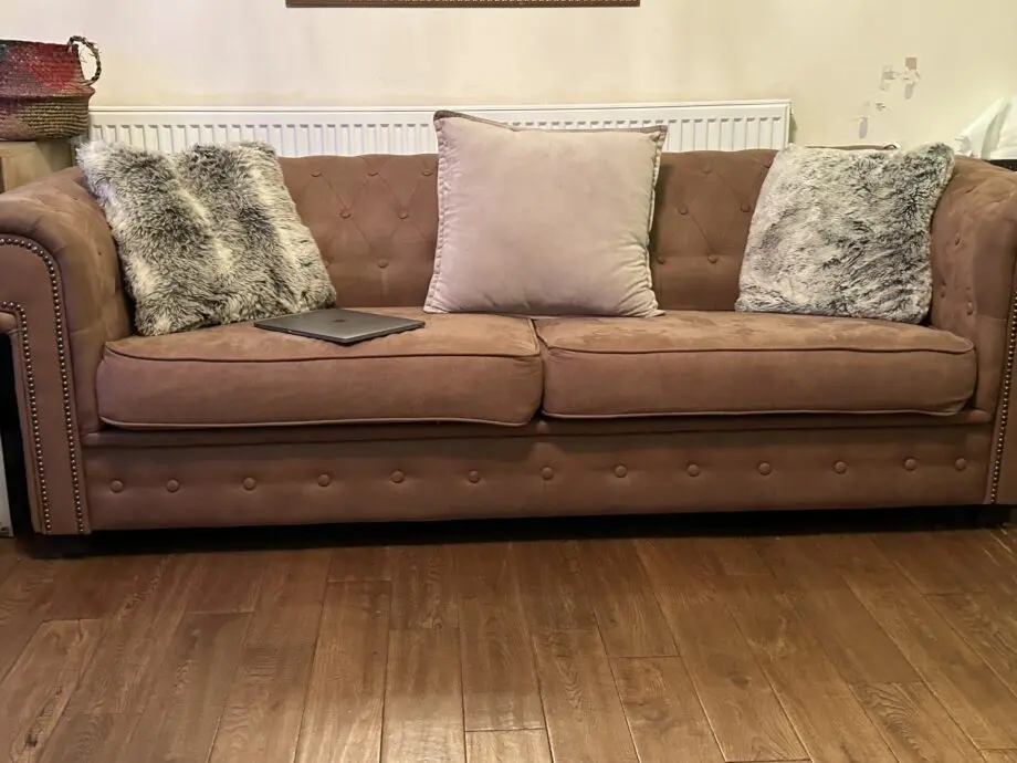 Brown 3-Seater and 2-Seater Chesterfield Sofa Set