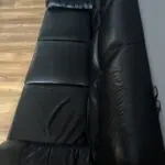 DFS Black Leather 3 Seater Sofa