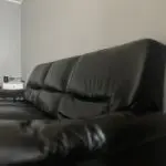 DFS Black Leather 3 Seater Sofa