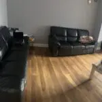 DFS Black Leather 3 Seater Sofa