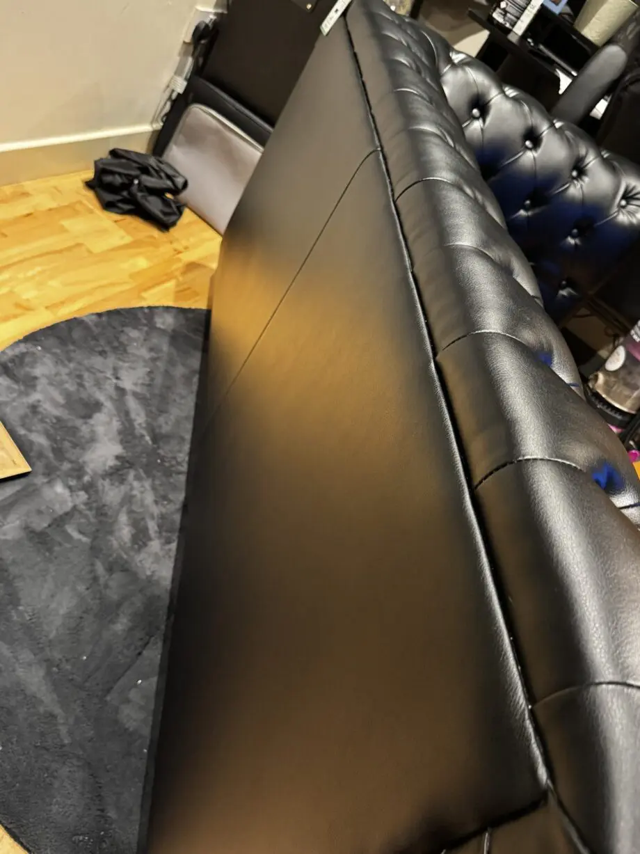 Hampton 2 Seater Chesterfield Sofa, Black Premium Faux Leather