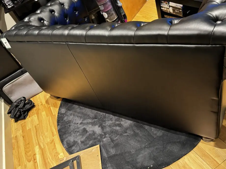 Hampton 2 Seater Chesterfield Sofa, Black Premium Faux Leather